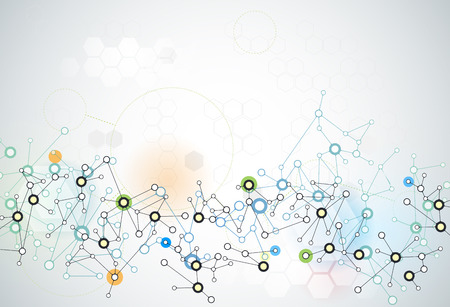 Abstract futuristic - Molecules technology background. Illustration Vector design, digital technology connection concept. Blank space for your designのイラスト素材