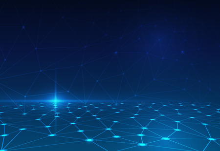 Abstract molecule structure on dark blue color background. Vector illustration of Communication - network for futuristic technology concept Abstract molecule structure on dark blue color background. Vector illustration of Communication - network for futuristic technology concept