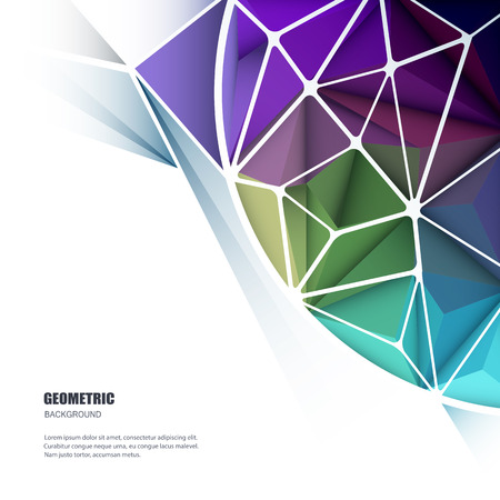 Vector illustration Abstract 3D Geometric, Polygonal, Triangle pattern shape and multicolored,blue, purple, yellow and green background.のイラスト素材
