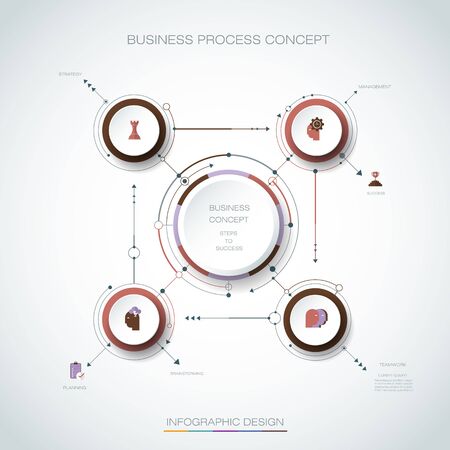 Vector Infographic 3d circle label, template design. Business concept, Infograph with 6 number options, steps or processes. Infographic element used for layout, process diagram, parts, chart, graphic, info graphのイラスト素材