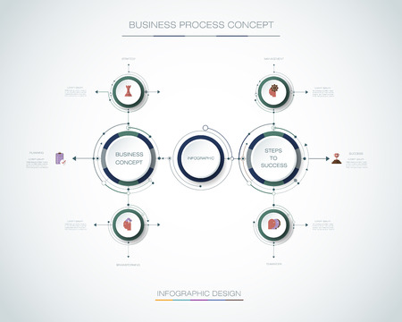 Vector Infographic 3d circle label, template design. Business concept, Infograph with 6 number options, steps or processes. Infographic element used for layout, process diagram, parts, chart, graphic, info graphのイラスト素材