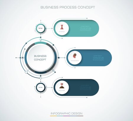 Vector Infographic 3d circle label, template design. Business concept, Infograph with 3 number options, steps or processes.のイラスト素材