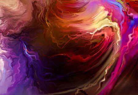 Abstract colorful oil painting on canvas texture. Hand drawn brush stroke, oil color paintings background. Modern art oil paintings with yellow, red color. Abstract contemporary art for background.の写真素材