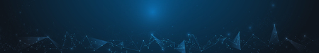 Abstract banner Molecules with Circle, Line, Geometric, Polygon,Triangle pattern. Vector design network communication technology on dark blue background. Futuristic digital, science technology conceptのイラスト素材
