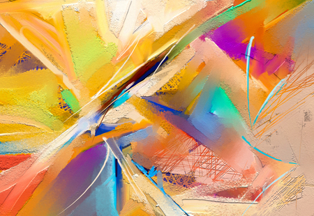 Abstract colorful oil, acrylic painting on canvas texture.の写真素材