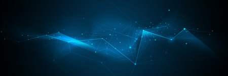 Abstract Molecules banner with line, geometric, polygon.のイラスト素材