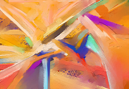 Abstract colorful oil, acrylic painting on canvas texture.の写真素材