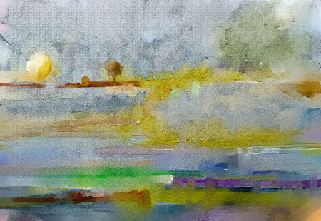 Abstract oil, acrylic painting outdoor, landscape.の写真素材