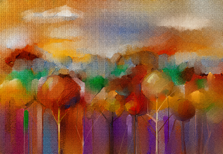 Abstract oil, acrylic painting outdoor, landscape.の写真素材