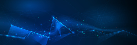 Abstract Molecules banner with line, geometric, polygon.のイラスト素材