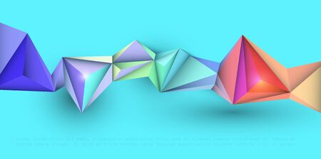 Vector Abstract 3D Geometric, Polygon ( polygonal ), Triangle pattern shape. Multicolored, blue, purple, yellow and green background.のイラスト素材