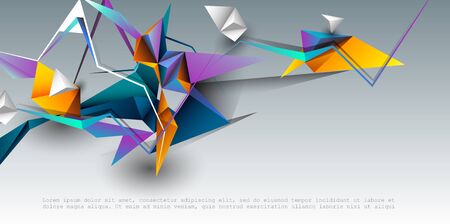 Abstract 3D Geometric, Polygon, Triangle pattern shape.のイラスト素材