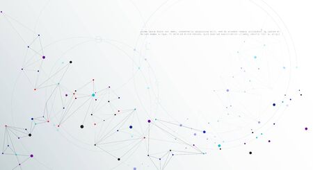 Illustration Abstract Molecules with Circles, Lines, Geometric, Polygon, Triangle pattern.のイラスト素材