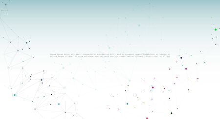Illustration Abstract Molecules with Lines, Geometric, Polygon, Triangle pattern.のイラスト素材
