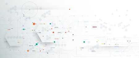 Vector banner design circuit board. Illustration Abstract modern futuristic, engineering, technology background. Futuristic digital science technology concept for web banner template or brochureのイラスト素材