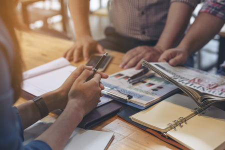Business conferencing concepts for work planning. Teamwork conceptの写真素材