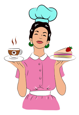 service menu waiter chef uniformのイラスト素材