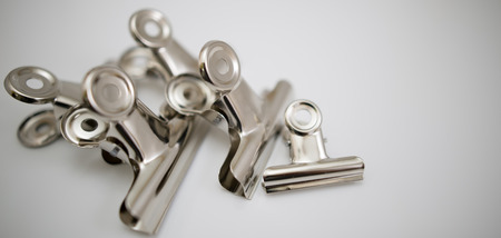 Roller clamps stainless steel Paper Clipの写真素材