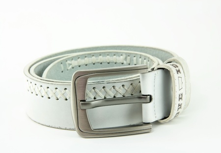 white Belt on the white backgroundの写真素材
