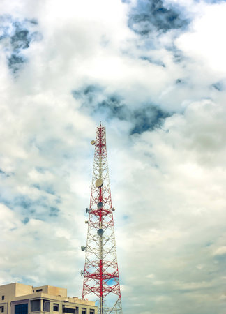 communications antenna is in the sky