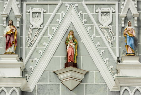 Statue in front of the church looked peacefulの写真素材
