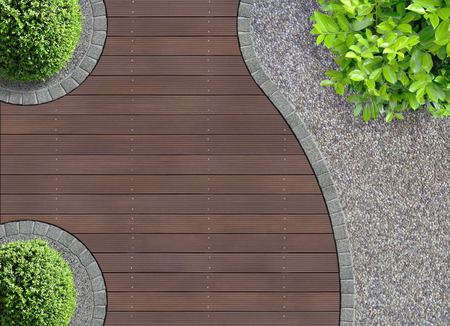 aesthetic garden design detail seen from above