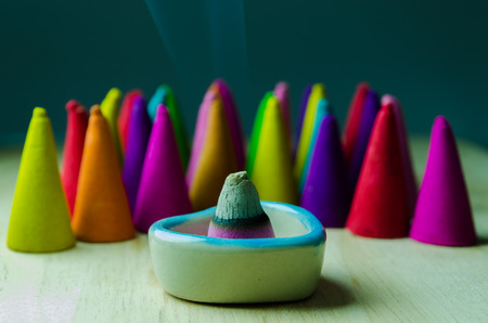 Multicolor incense burnerの写真素材