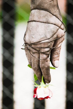 Imprisoned handの写真素材