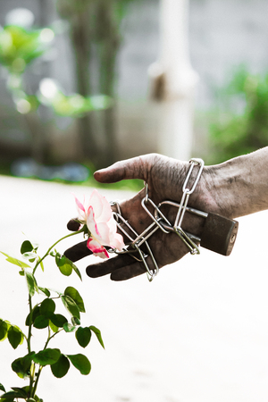 Imprisoned handの写真素材
