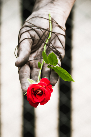 Imprisoned handの写真素材