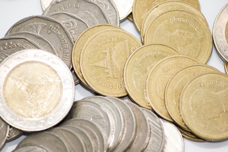 group of coin , Thai coin moneyの写真素材