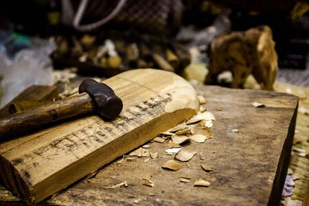 The wood carving which requires skill, experience and imagination