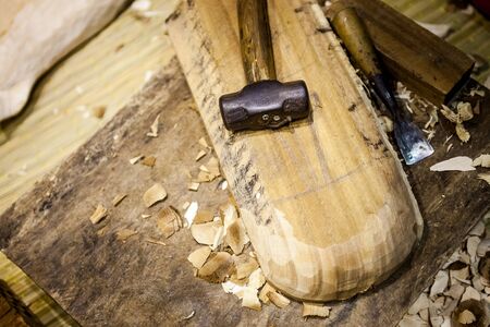 The wood carving which requires skill, experience and imaginationの写真素材