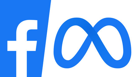 New brand logo of Meta Inc of Facebook Company with old Facebook logotypeのeditorial素材