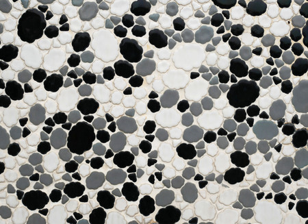 Black and white ceramic mosaic texture, abstract background.の写真素材