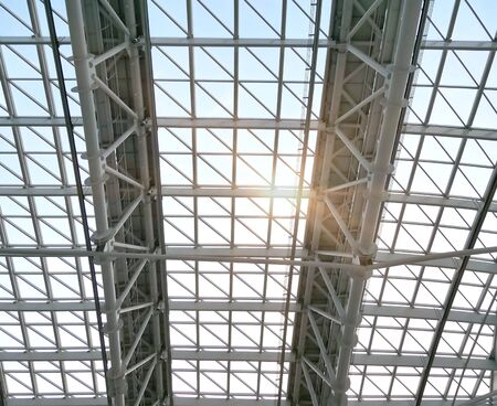 Building construction of metal steel roof.の写真素材