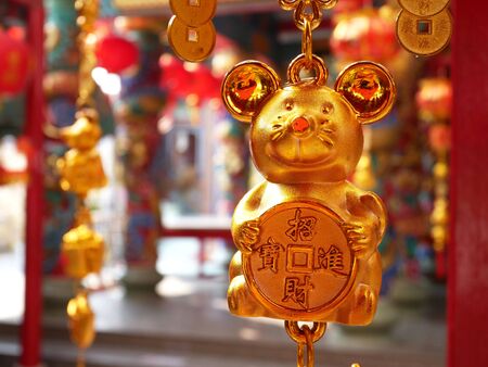 Chinese new year decoration for celebrate Year of the Rat.の写真素材