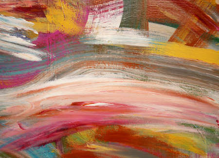 Bright brush strokes abstract background, brush texture, fragment of acrylic painting on canvas.の写真素材
