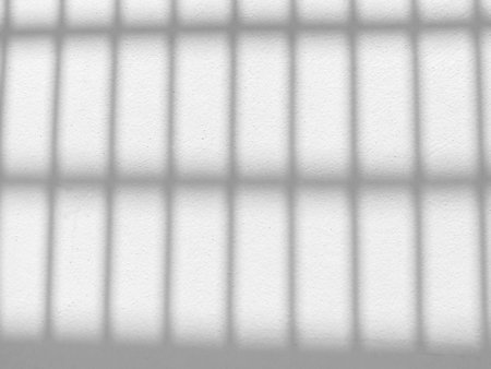Shadow overlay from window on white texture wall, overlay effect for photo, mock up, product, wall art, design presentationの写真素材