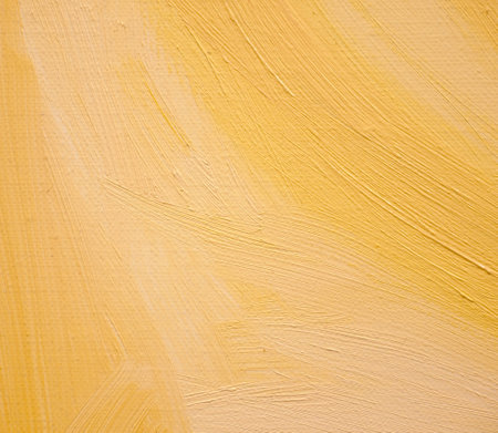Abstract yellow color art background acrylic paint brush strokes. Artwork for creative design.の写真素材