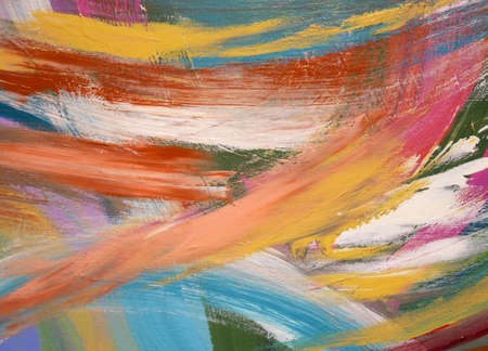 Bright brush strokes abstract background, brush texture, fragment of acrylic painting on canvas.の写真素材