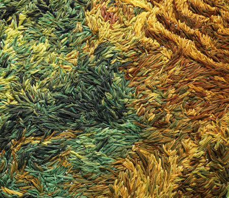 Sewing threads for embroidery textile background. Handmade of yarn cotton craft threads as a backgroundの写真素材