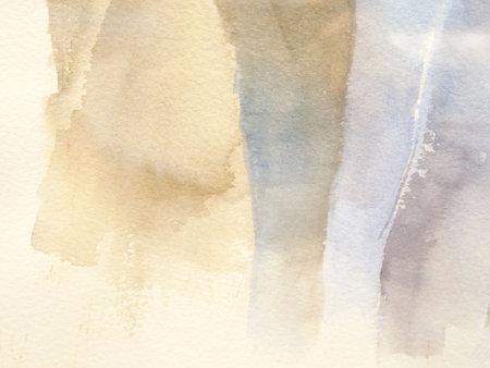 Watercolor background hand drawn painted with earth tone for banner, template, postcard design. Watercolor vintage texture.の写真素材