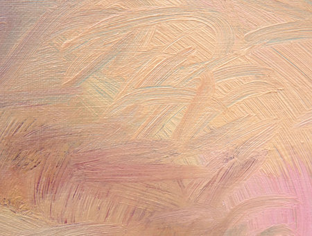 Hand painted acrylic brush strokes background, brush texture, fragment of acrylic painting on canvas.の写真素材