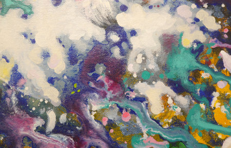 Abstract colorful art background acrylic painting, Artwork for creative design.の写真素材