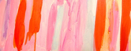 Abstract watercolor painted background. Texture paper. Orange, pink and blue colors.の写真素材