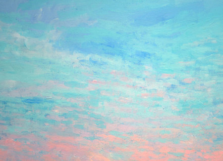 Abstract blue and pink acrylic painting on canvas texture backgroundの写真素材