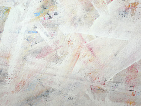 White brush strokes abstract background, brush texture, fragment of acrylic painting on canvas.の写真素材