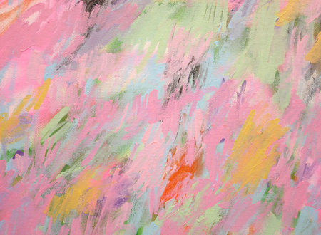 Bright brush strokes abstract background, brush texture, fragment of acrylic painting on canvas.の写真素材
