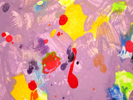 Abstract art background with splashes of multicolor paint. Brightly colored paint messy, fun, creative, colorful background.の写真素材